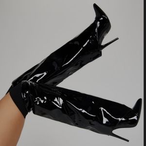 Patent Faux Leather Boots